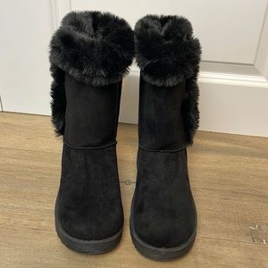 New SO Abigail Women’s Faux Fur Black Winter Boots Size 7